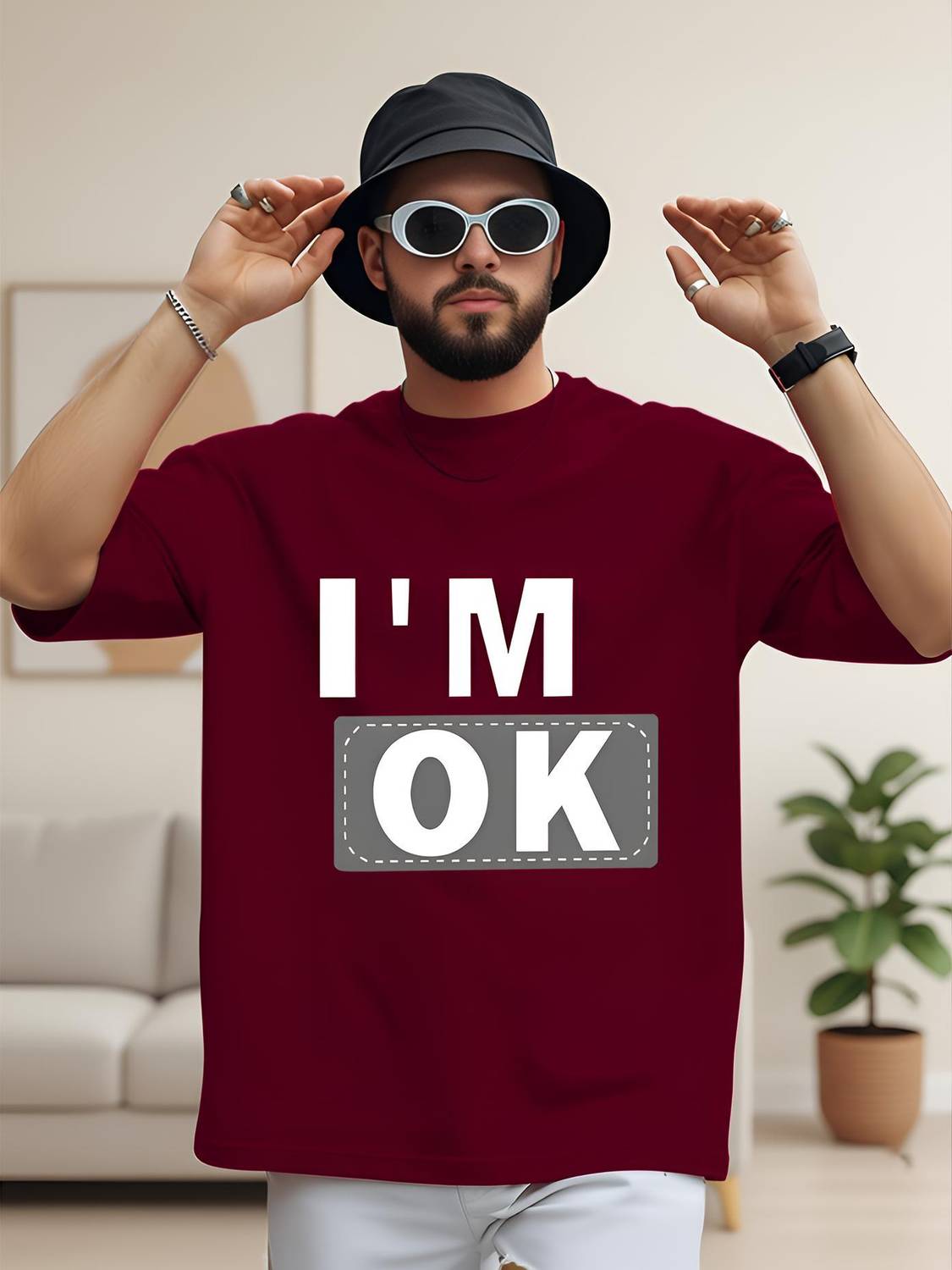 AUSK Printed Men Round Neck Purple T-Shirt