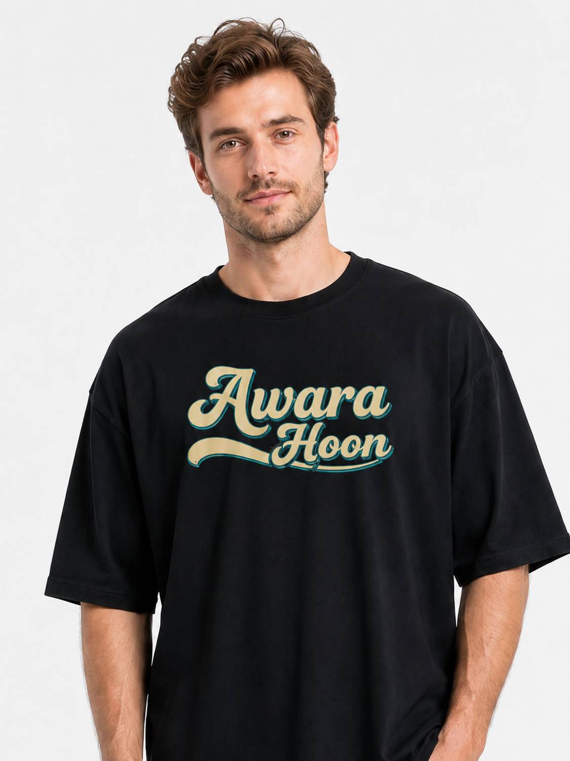 BEEFITS Printed Men Round Neck Black T-Shirt