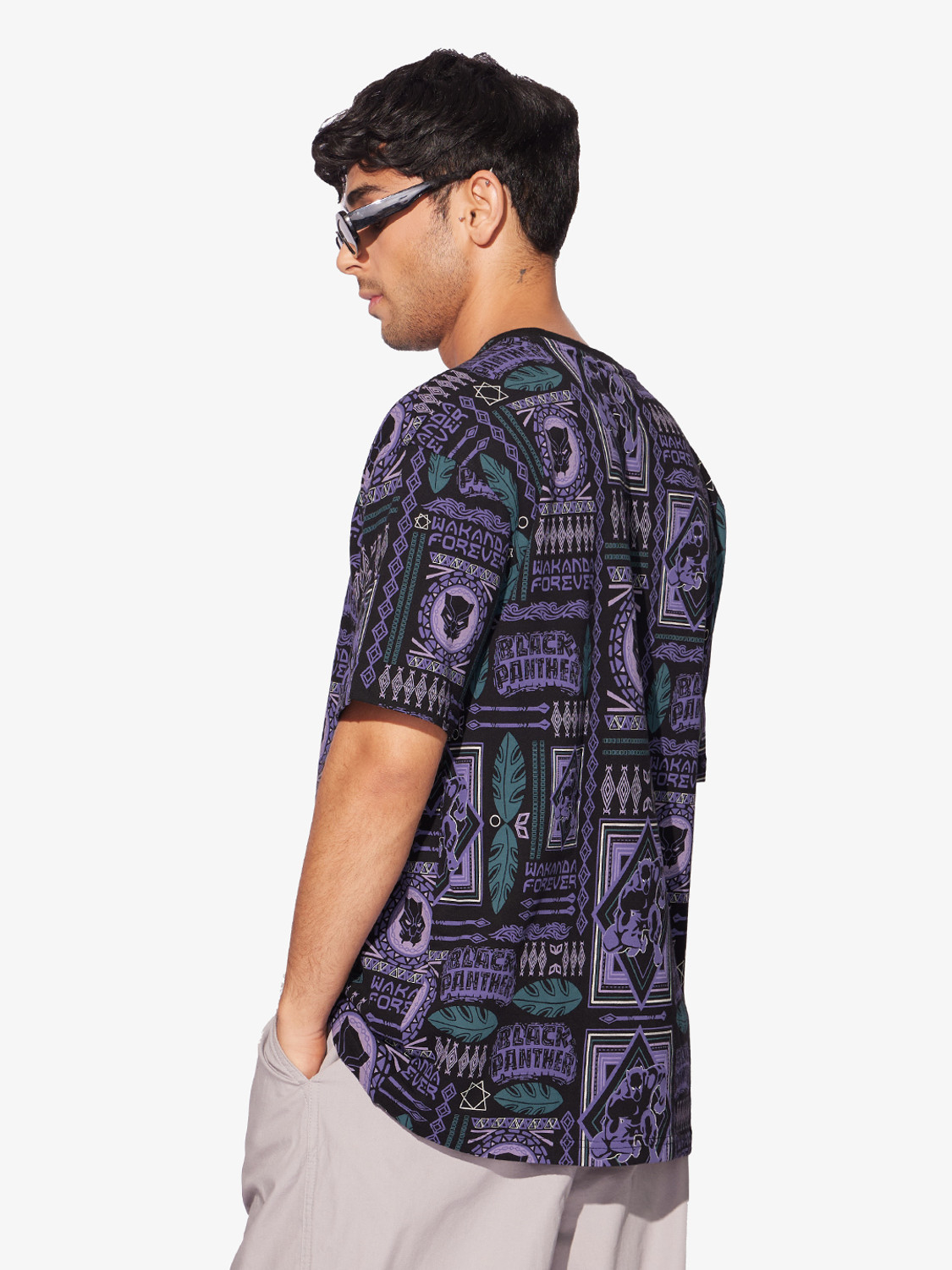 Image of The Souled Store Men Graphic Print Round Neck Pure Cotton Multicolor T-Shirt