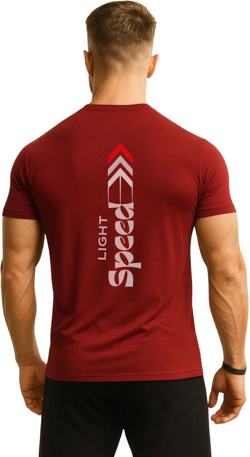 3colors Printed Men Round Neck Maroon T-Shirt