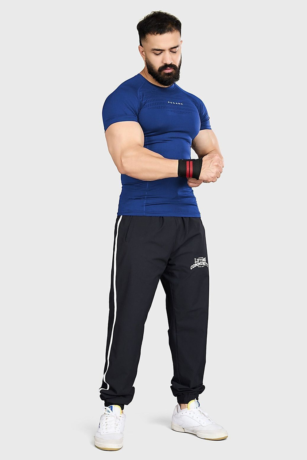 Image of FuaarK Solid Men Round Neck Blue T-Shirt