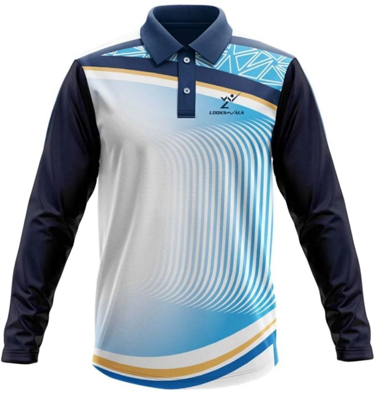 Image of lookswala Printed Men Polo Neck Multicolor T-Shirt