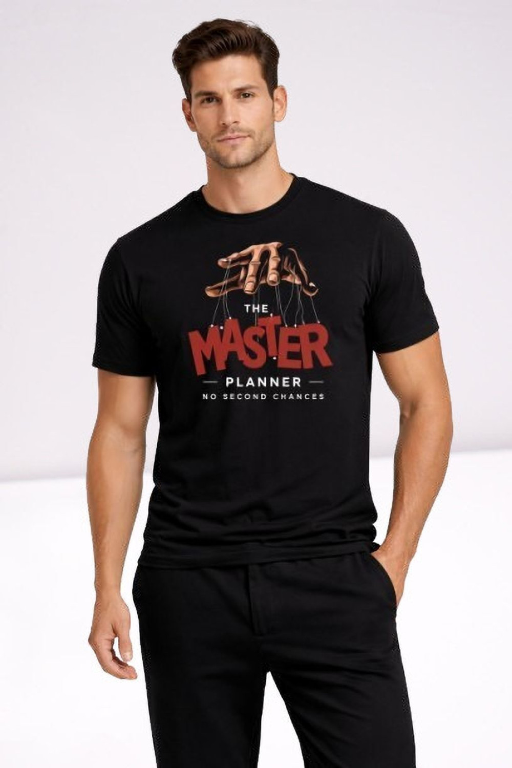 Image of Vmens99 Printed Men Round Neck Black T-Shirt