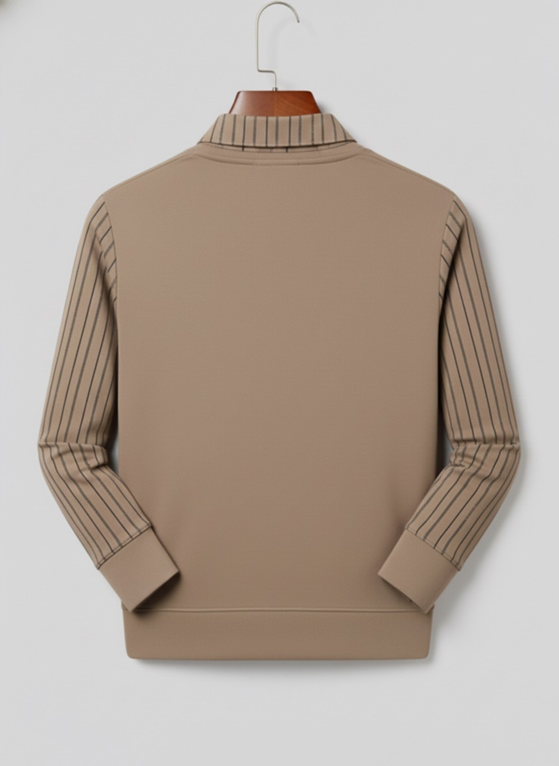 Image of DLooK Designer Solid, Striped, Graphic Print Men Polo Neck Brown T-Shirt