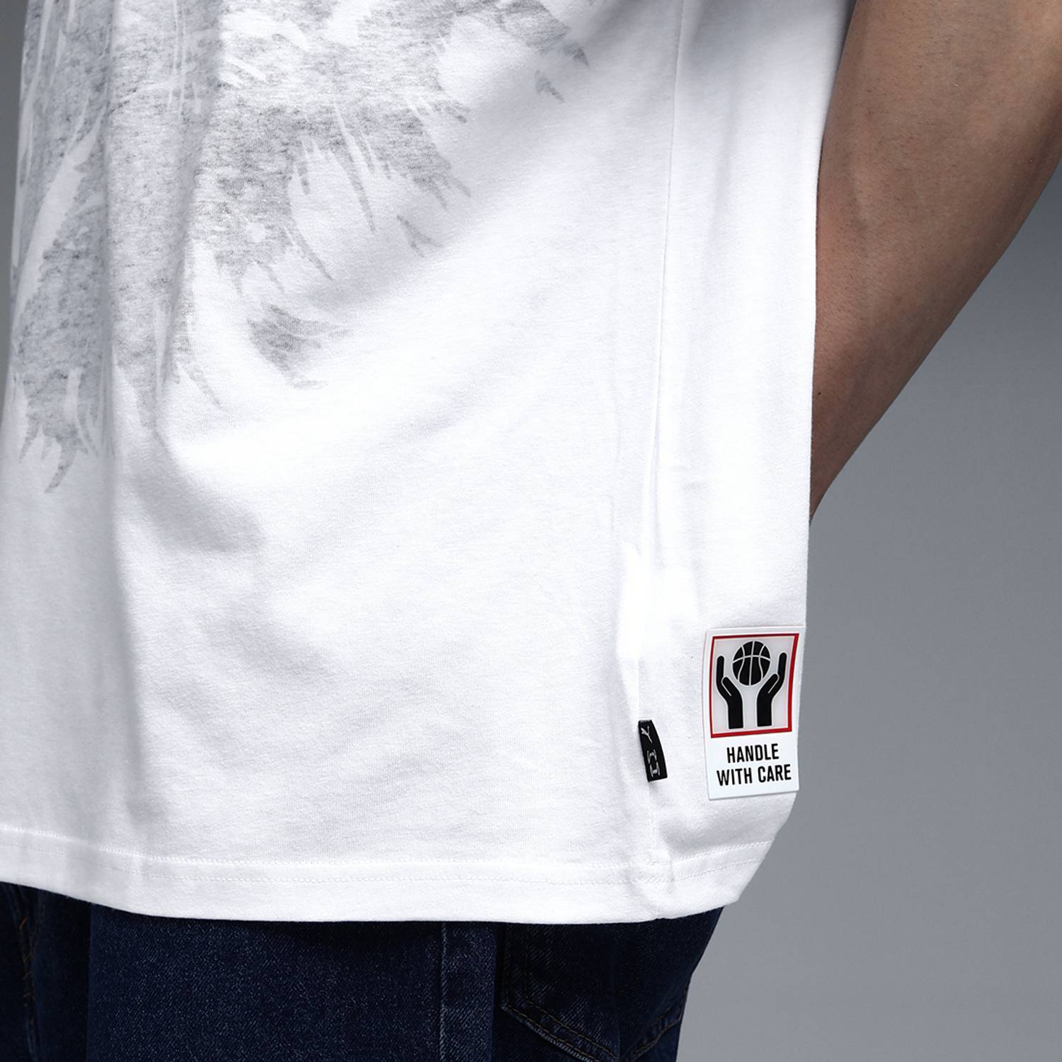 PUMA Printed Men Crew Neck White T-Shirt - Image 5