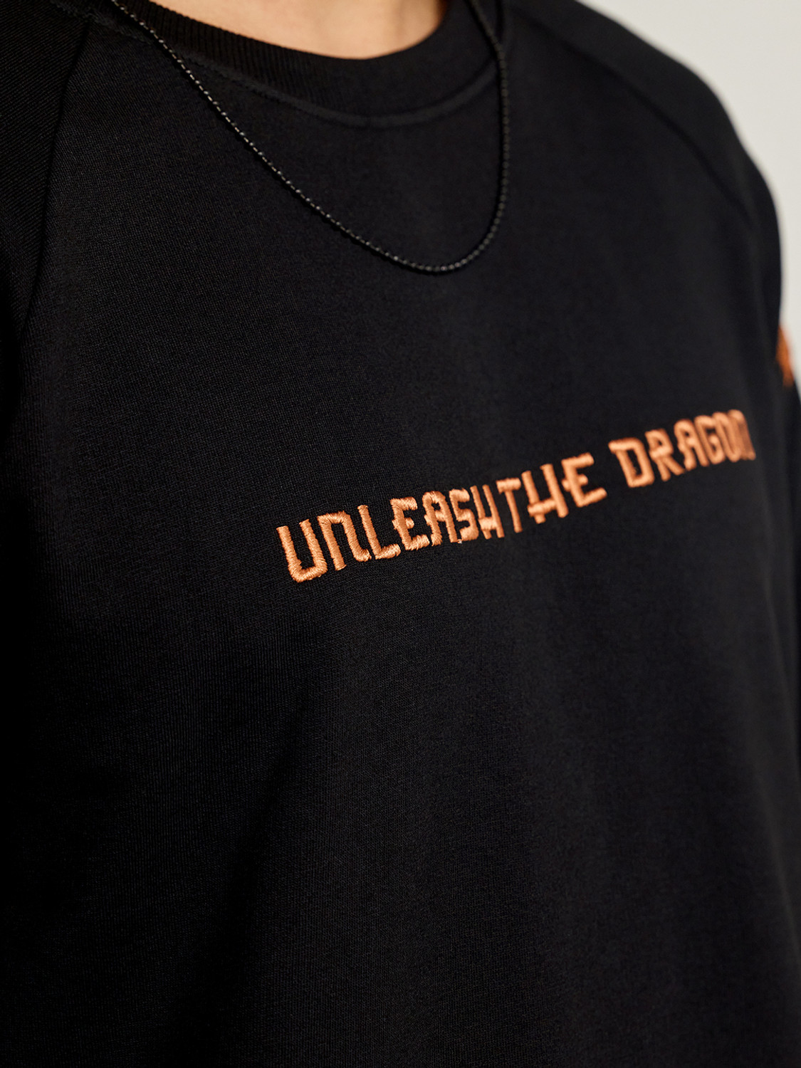 Image of MyDesignation Embroidered Men Crew Neck Black T-Shirt