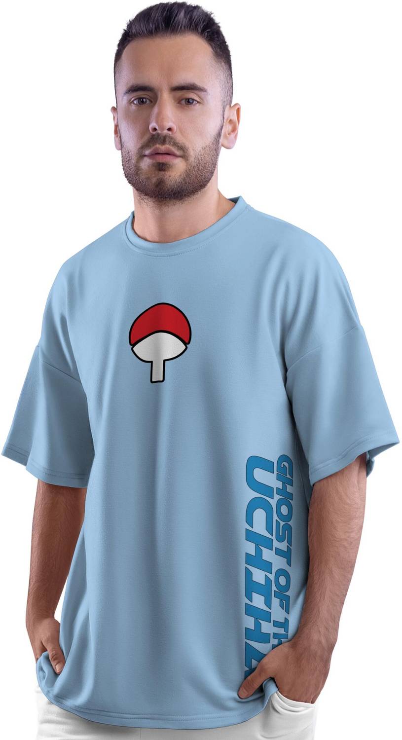 Thecrazymonk Graphic Print Men Round Neck Light Blue T-Shirt - Buy