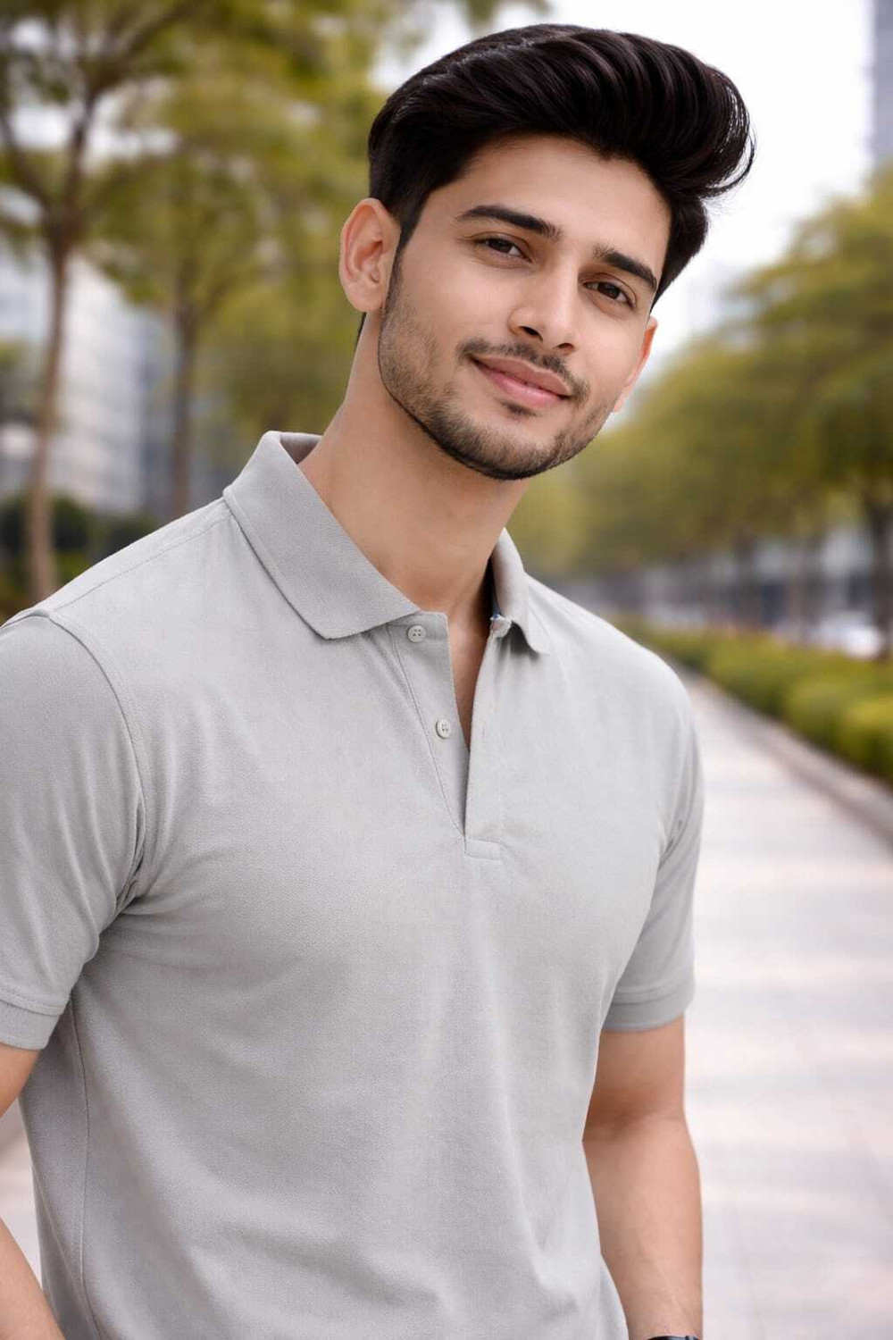 Image of RDSFashion Solid Men Polo Neck Grey T-Shirt