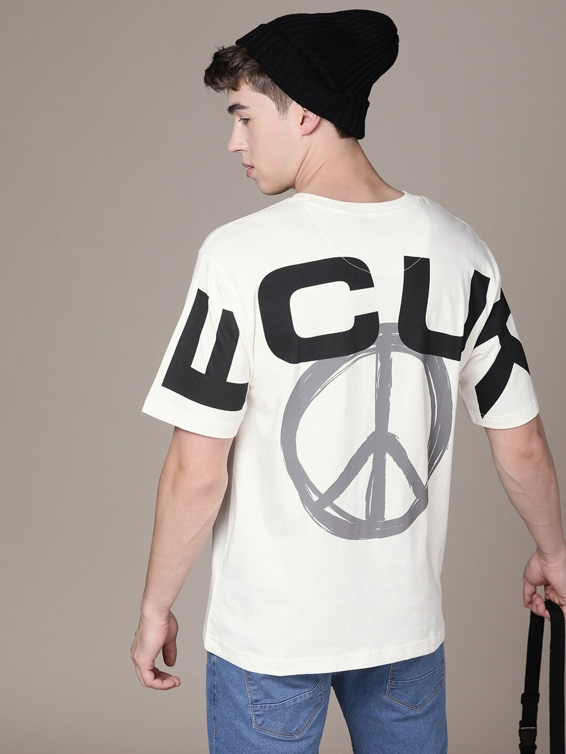 Image of FCUK Printed Men Round Neck White T-Shirt