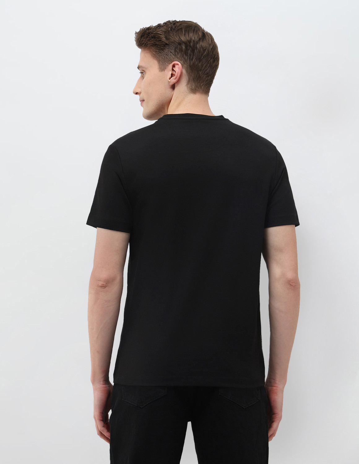 Image of U.S. Polo Assn. Denim Co. Graphic Print Men Crew Neck Black T-Shirt