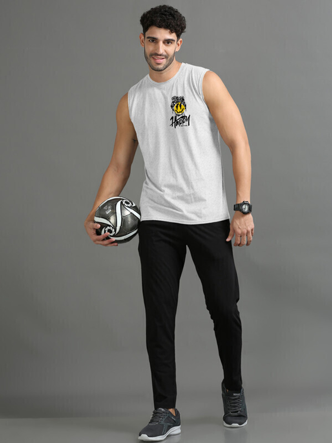 Image of Triptee Printed Men Round Neck White T-Shirt