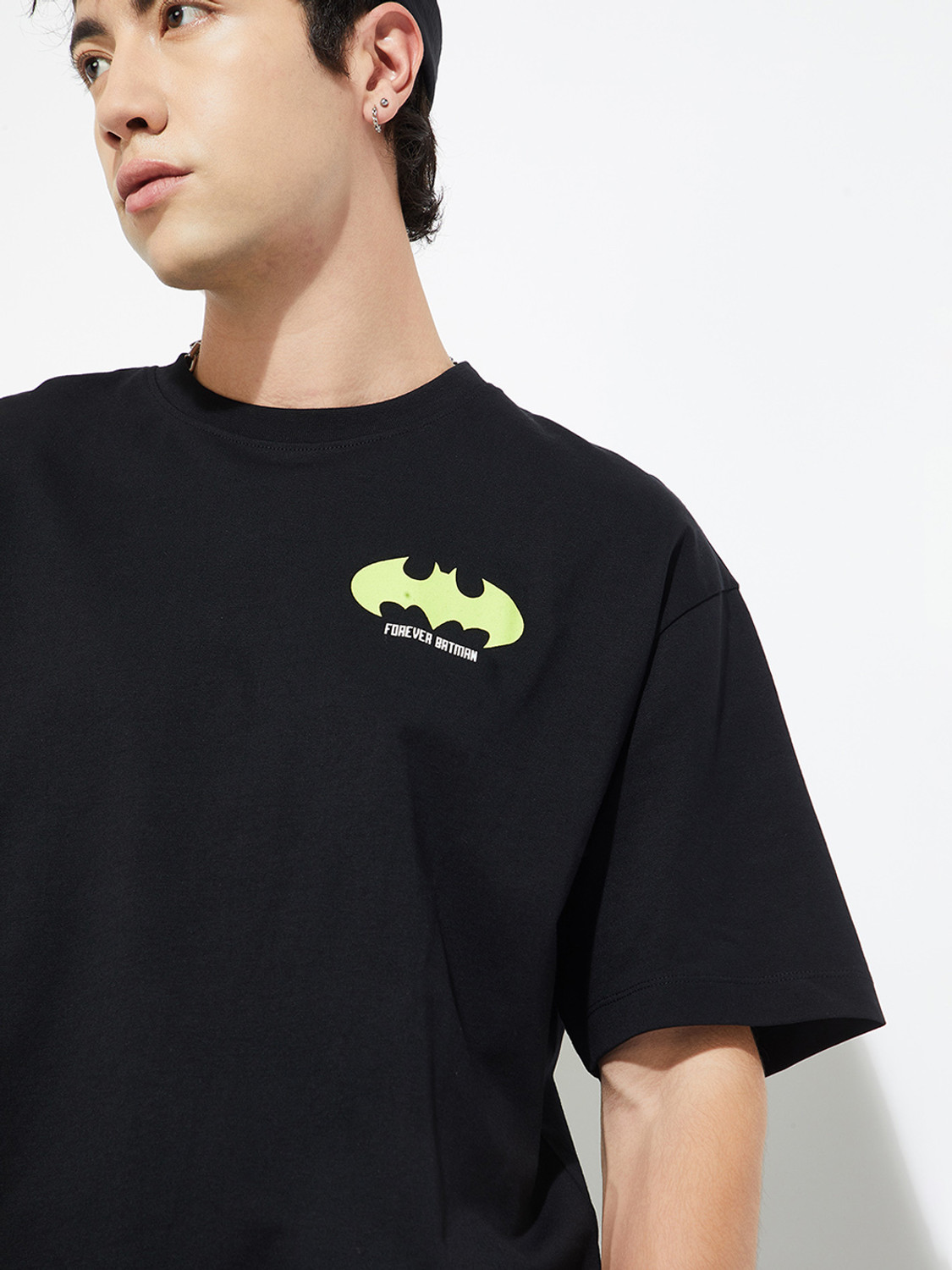 Image of MAX Printed Men Round Neck Black T-Shirt