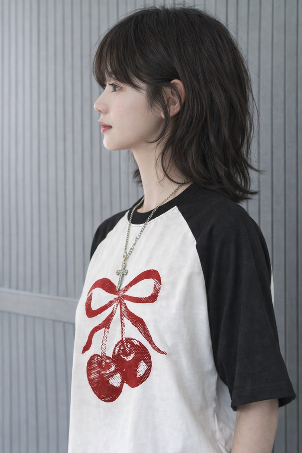 Image of SIXTEENLINES Printed Women Round Neck Reversible White T-Shirt