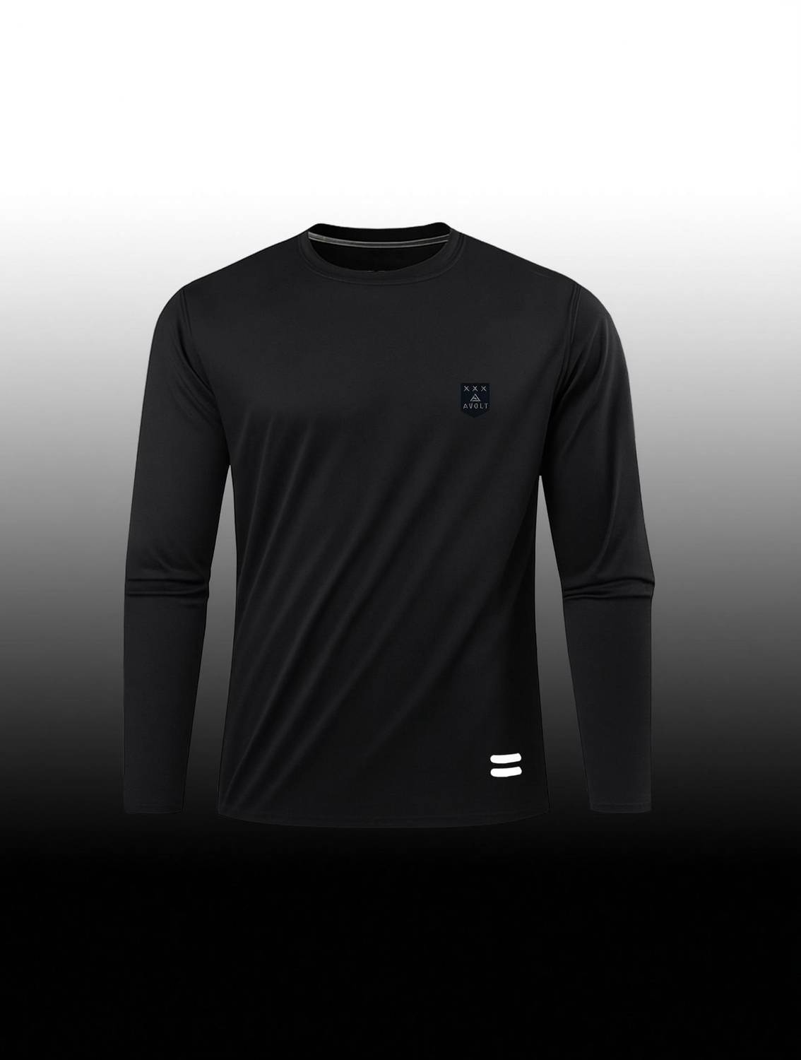 AVOLT Self Design Men Round Neck Black T-Shirt