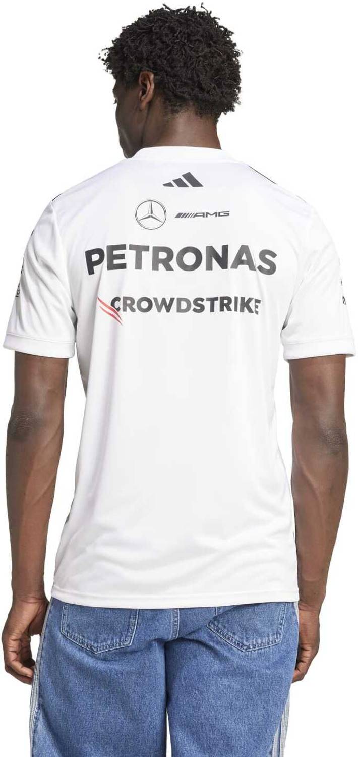 ADIDAS Men's White Crew Neck Printed T-Shirt - Image 2