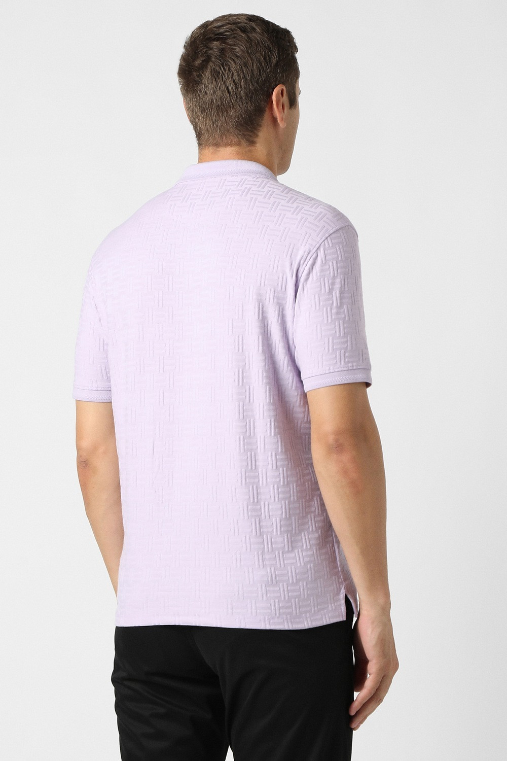 Image of PETER ENGLAND Solid Men Polo Neck Purple T-Shirt