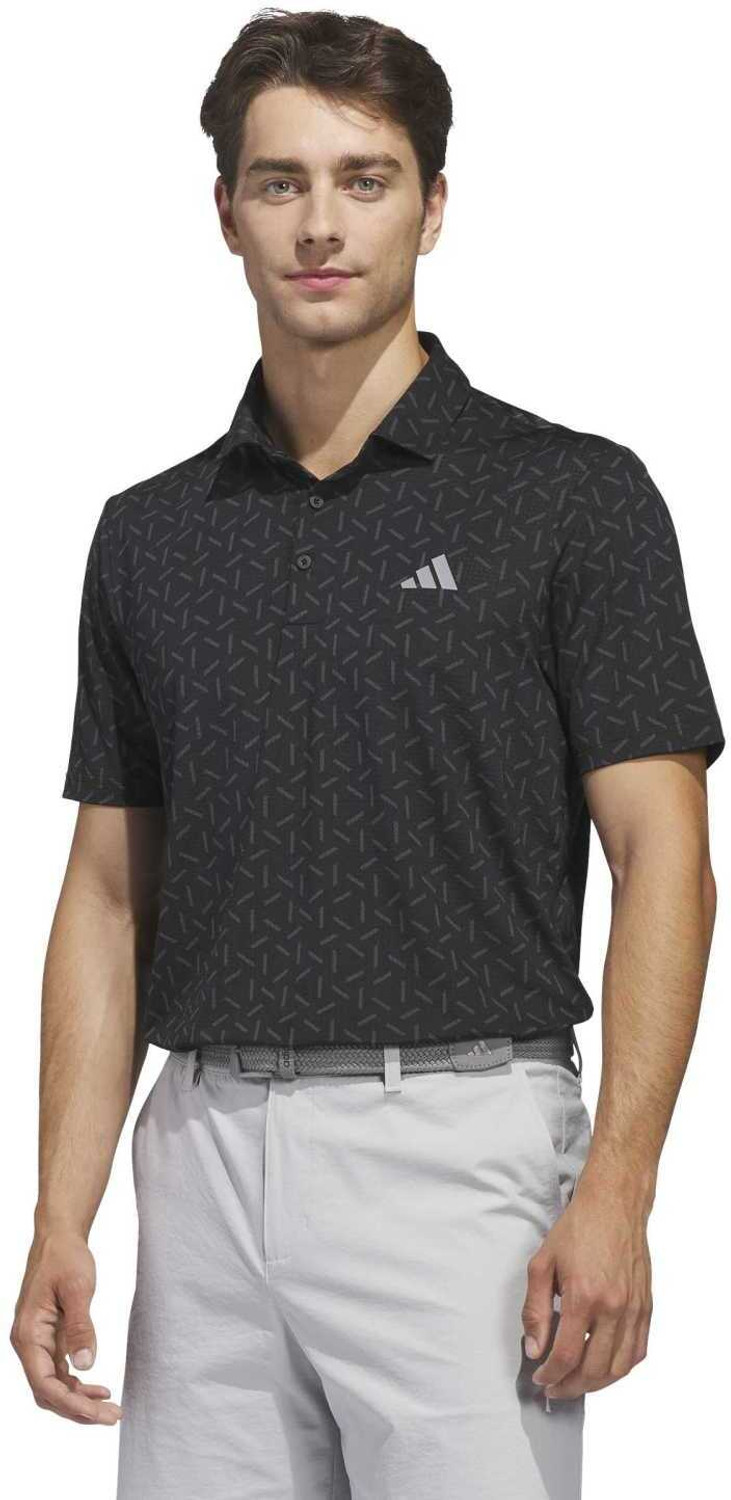 Image of ADIDAS Printed Men Polo Neck Black T-Shirt