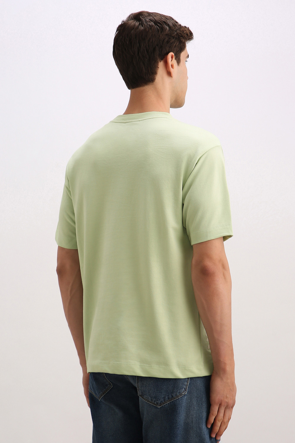 Image of Allen Solly Embroidered Men Crew Neck Green T-Shirt