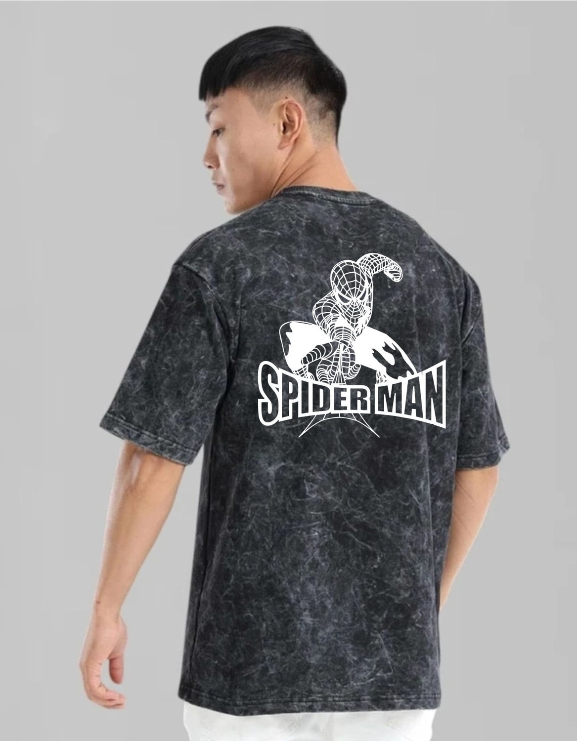 Image of LazyGreg Graphic Print, Washed /Ombre Men Round Neck Black T-Shirt
