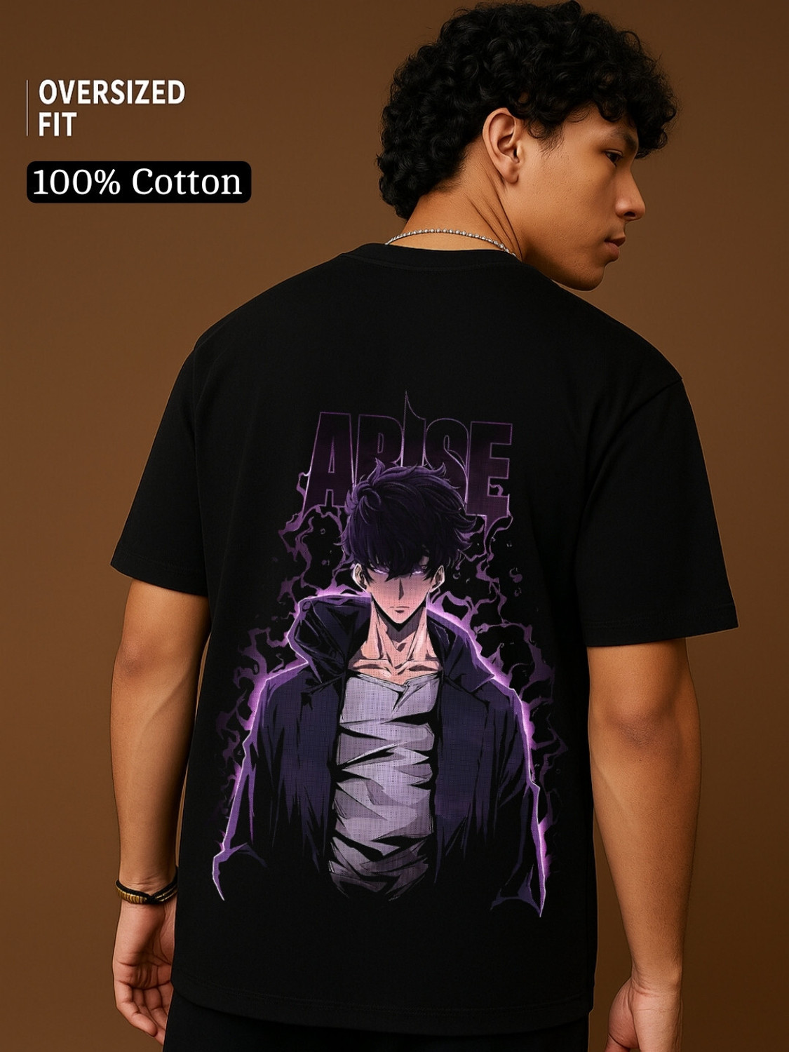 Image of Wayup Graphic Print Men Round Neck Black T-Shirt
