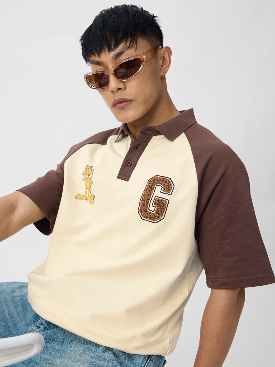 Image of The Souled Store Cartoon Men Polo Neck Multicolor T-Shirt