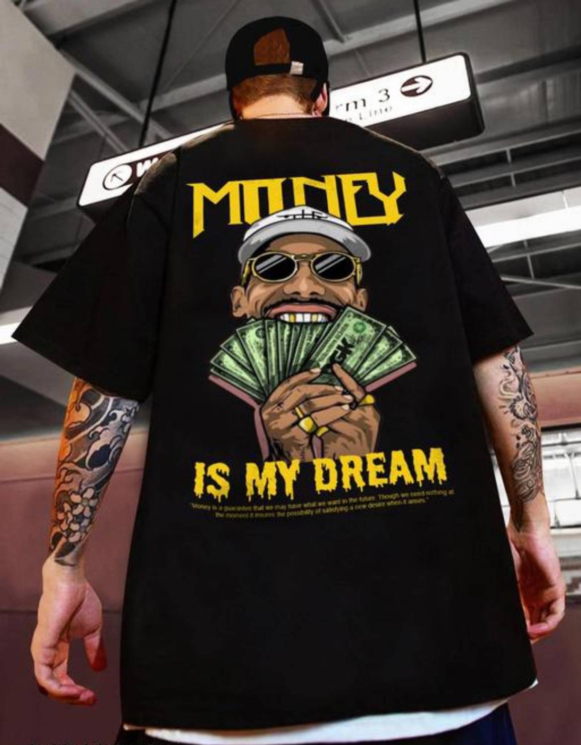 deslizar Men Printed, Typography Round Neck Cotton Blend Black T-