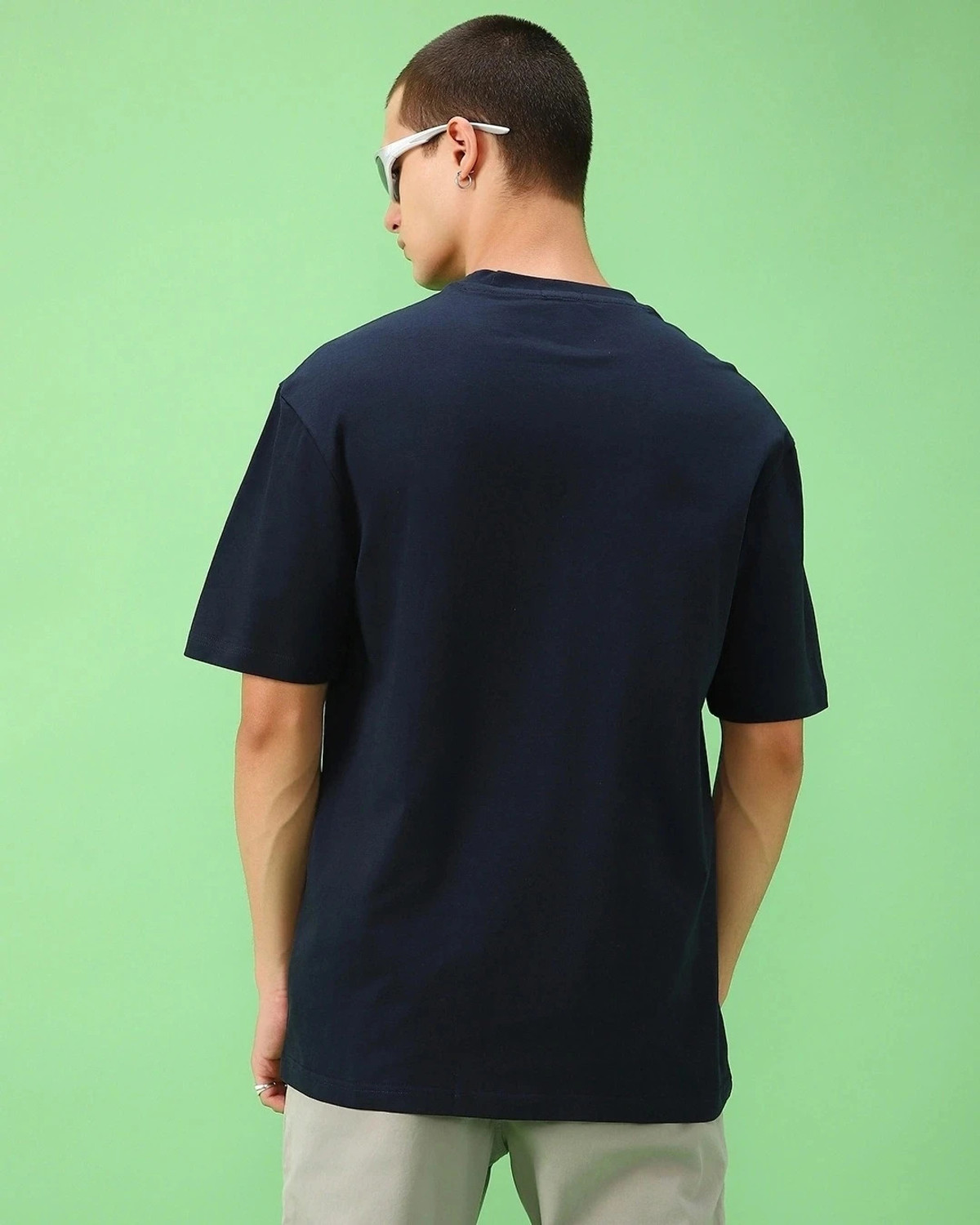 Image of BEWAKOOF Graphic Print Men Round Neck Blue T-Shirt