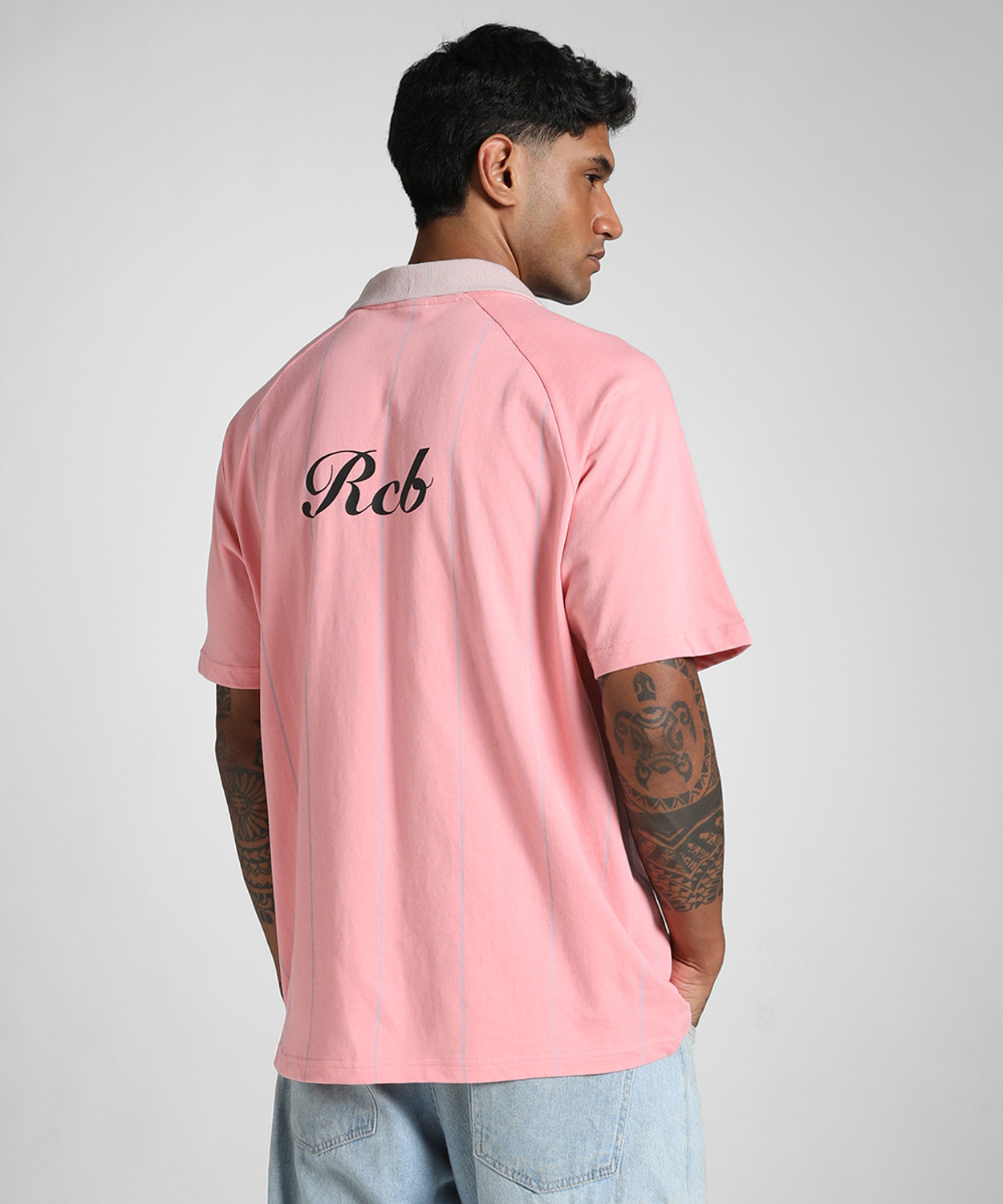 Image of PUMA Printed Men Polo Neck Pink T-Shirt