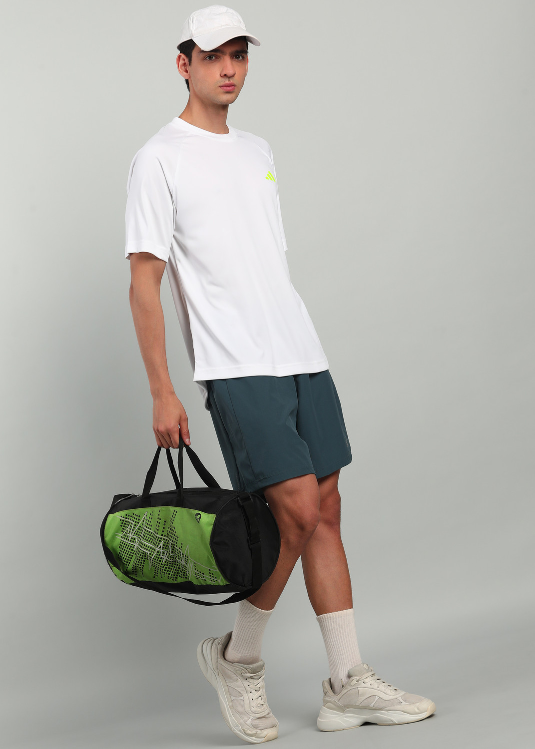 Image of ADIDAS Solid Men Round Neck White T-Shirt