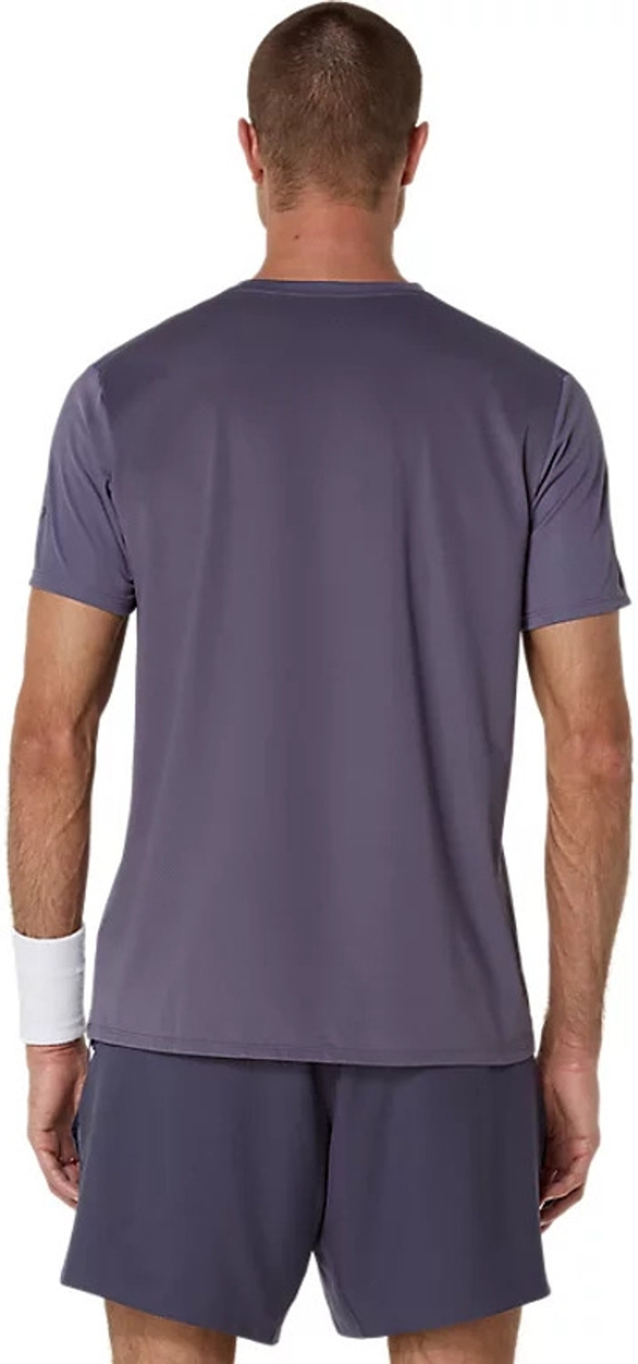 Image of Asics Sporty Men Round Neck Purple T-Shirt