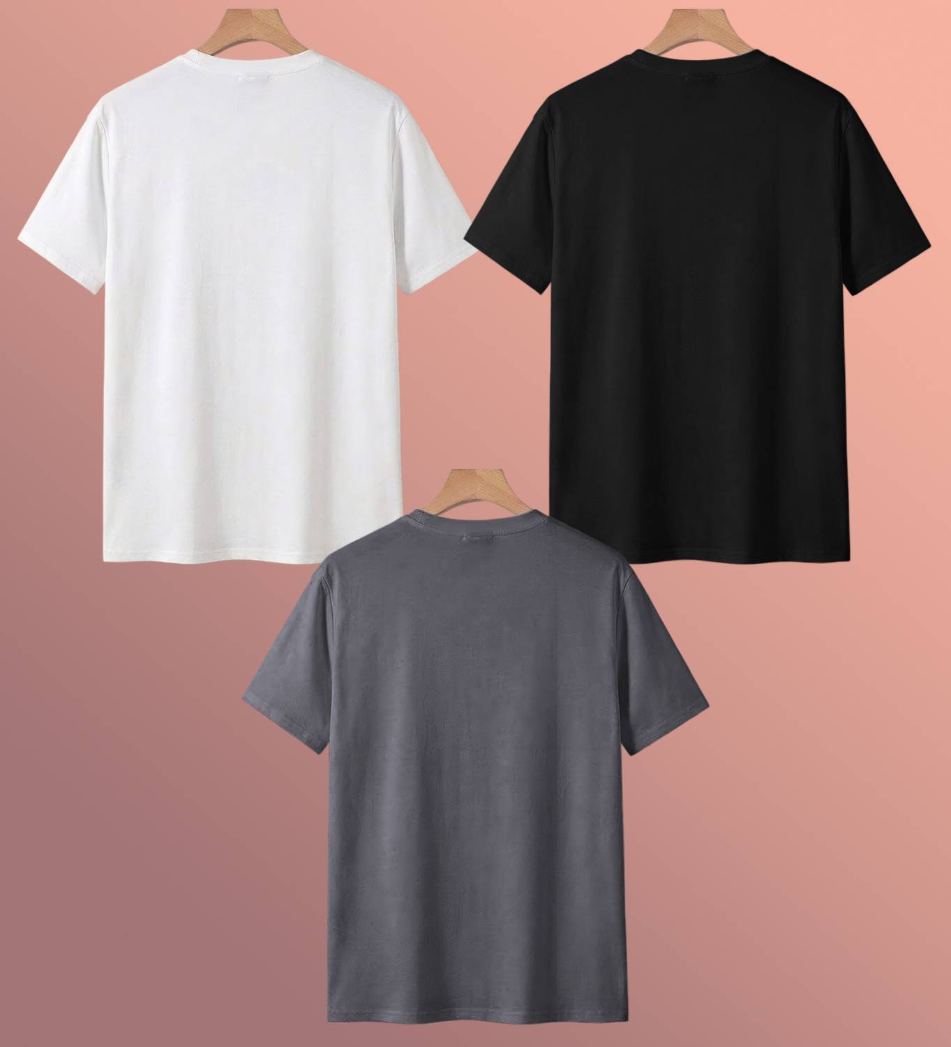 BLIVE Men's Round Neck White T-Shirt Pack of 3 - Image 2