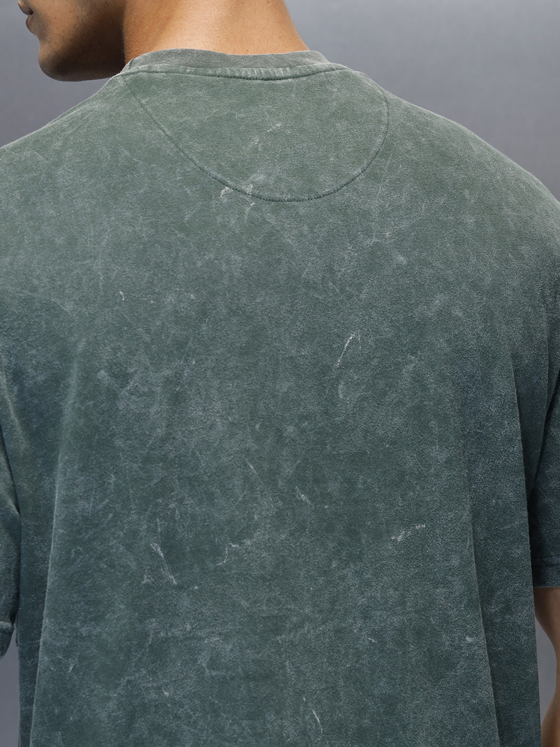 Image of WROGN Printed Men Crew Neck Green T-Shirt