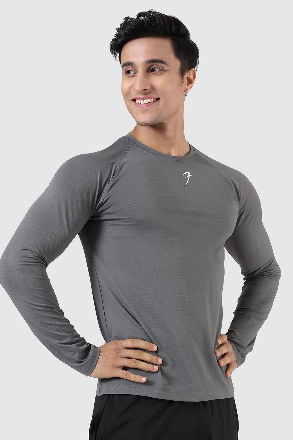 FuaarK Solid Men Crew Neck Grey T-Shirt - Image 3