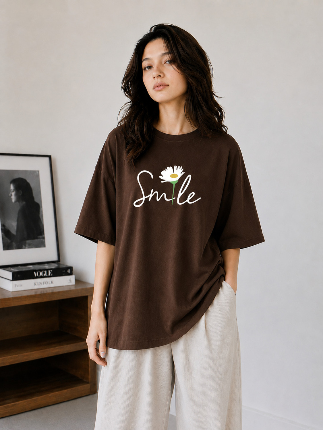 Image of GATIMAN Graphic Print Women Round Neck Multicolor T-Shirt
