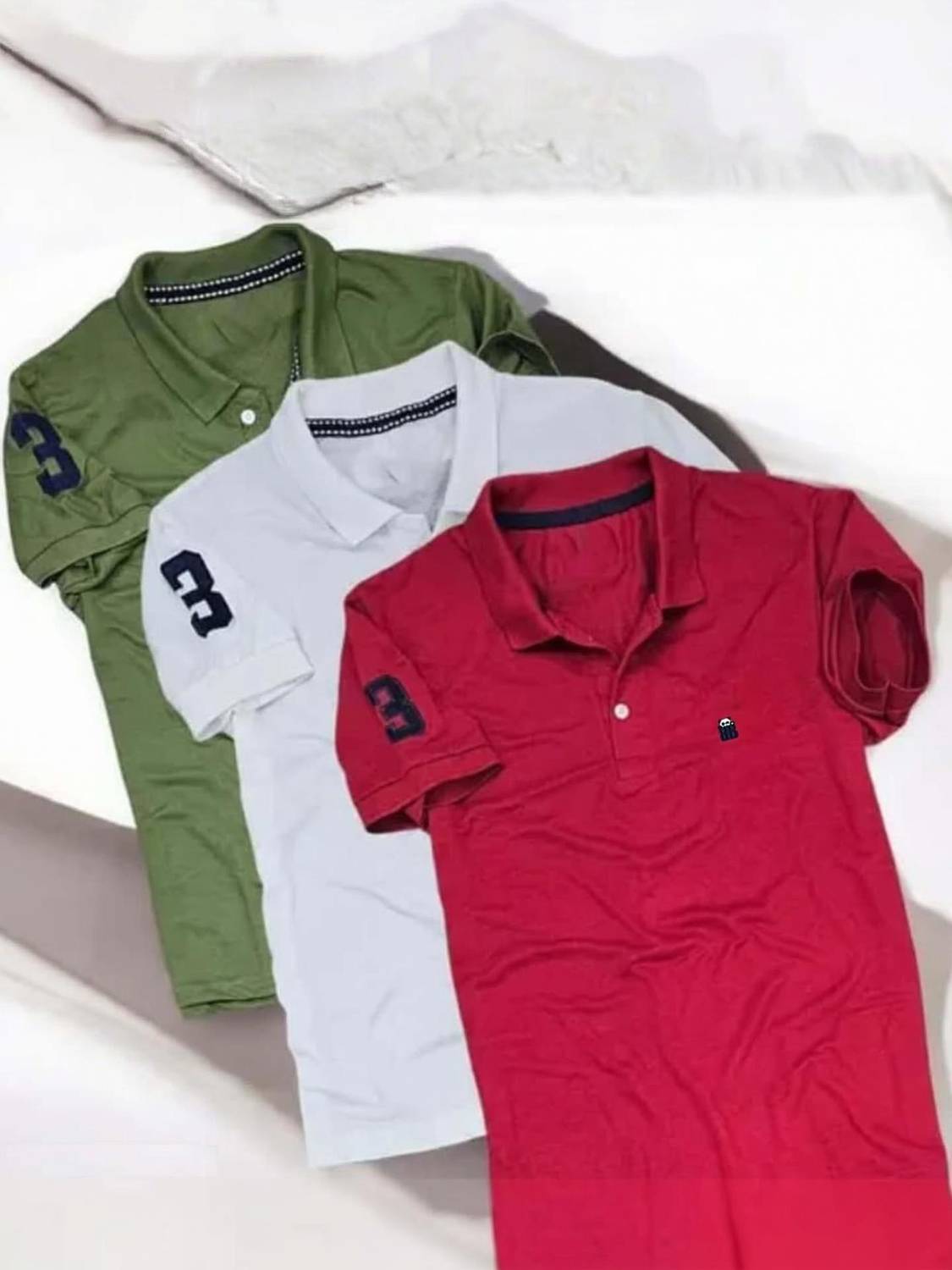 Bliss Bell Men Polo Neck Multicolor T-Shirt Pack of 3 - Image 1