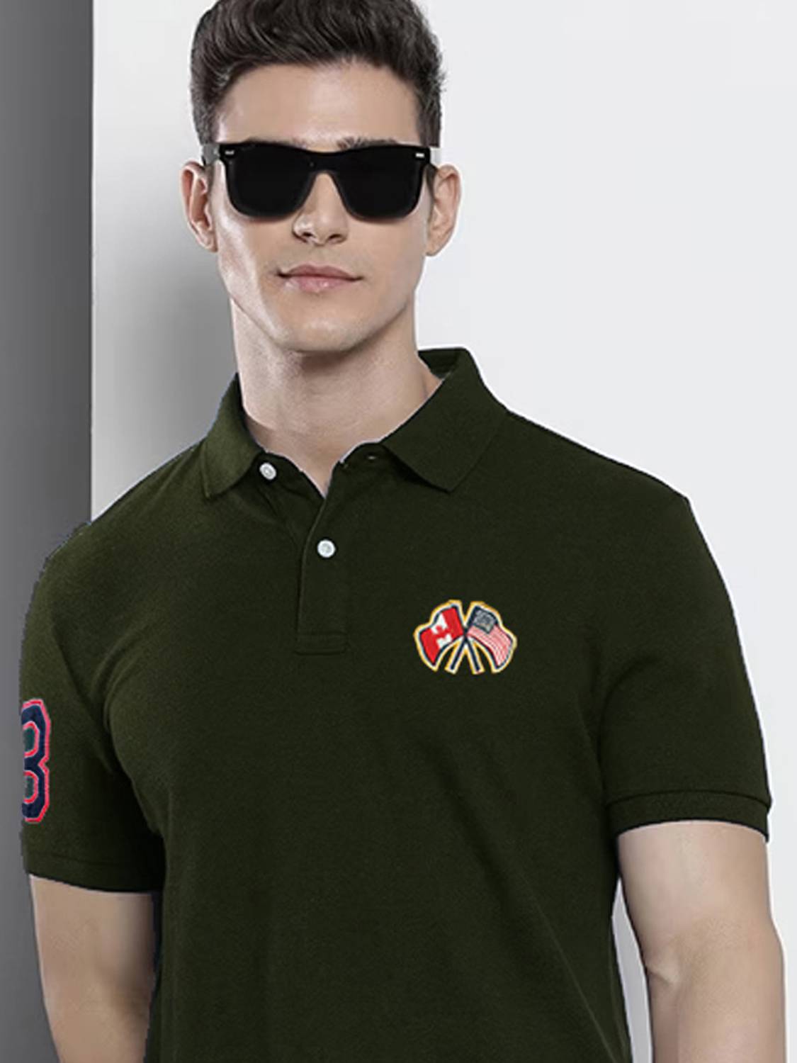 AIN6 Solid Men Polo Neck Light Green T-Shirt