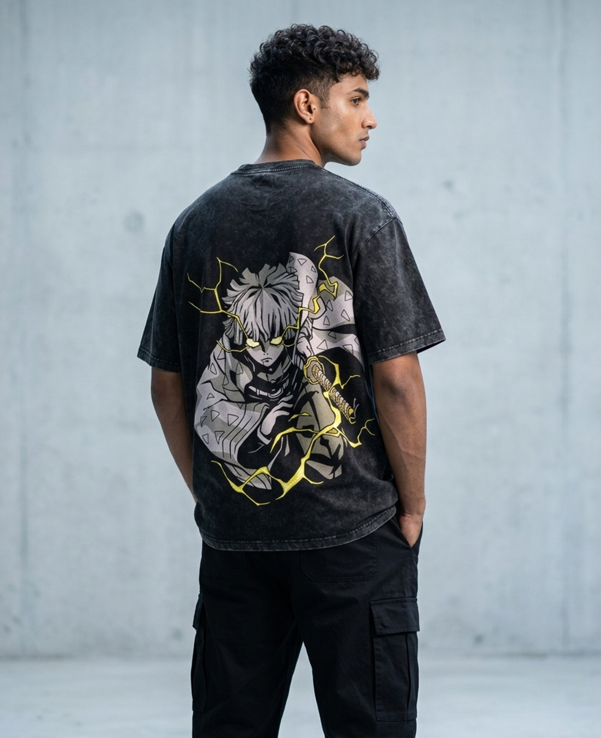 Image of CULTREX Graphic Print Men Round Neck Black T-Shirt