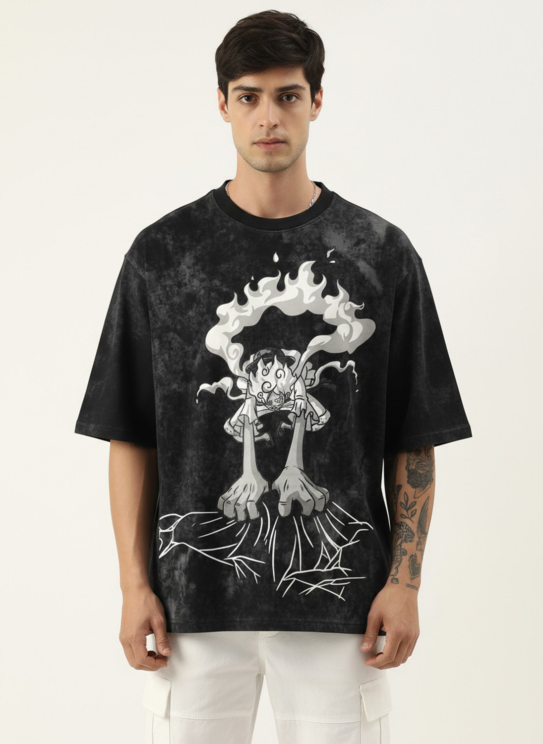 Image of LazyGreg Graphic Print Men Round Neck Black T-Shirt