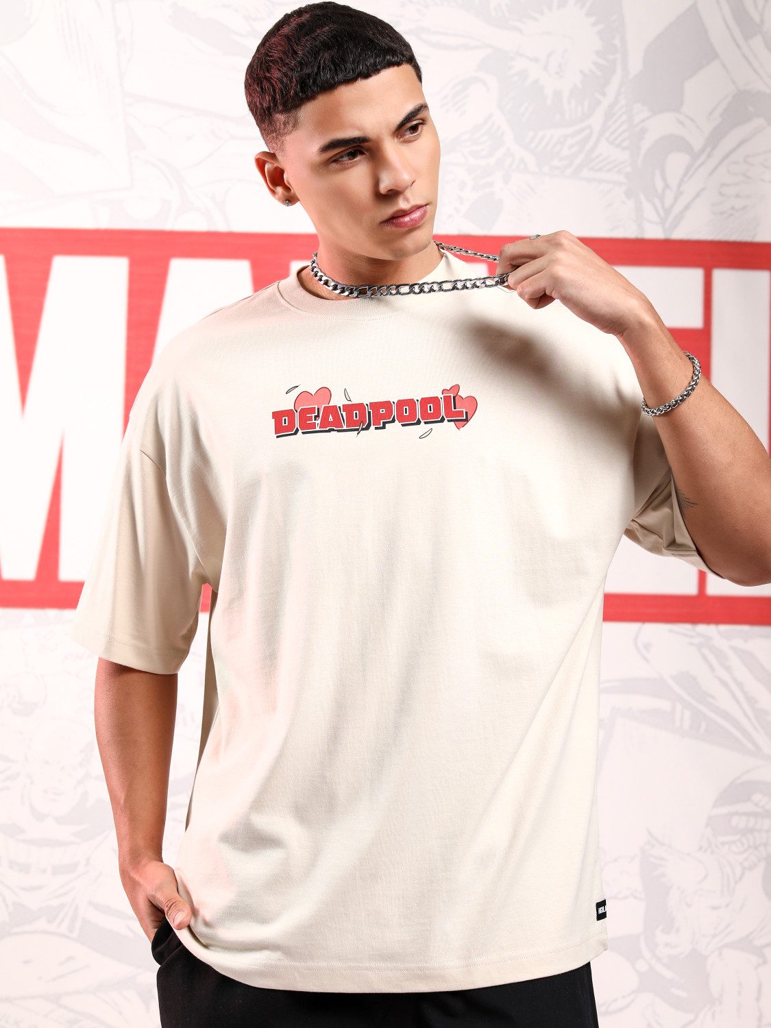 Image of HIGHLANDER Printed Men Round Neck White T-Shirt