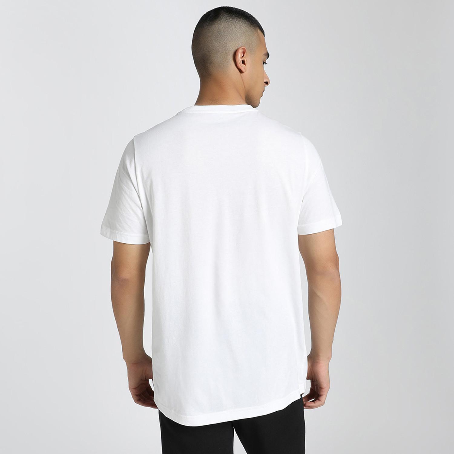 Image of PUMA Printed Men Crew Neck White T-Shirt