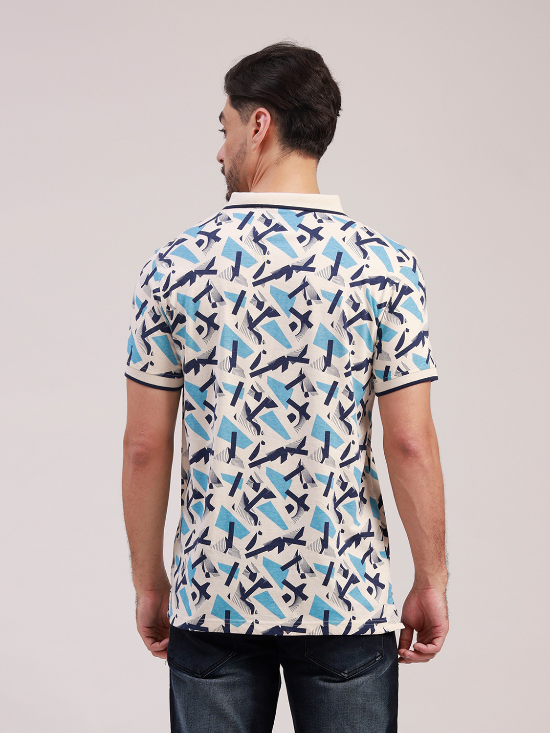 Image of Classic Polo Printed Men Polo Neck Multicolor T-Shirt