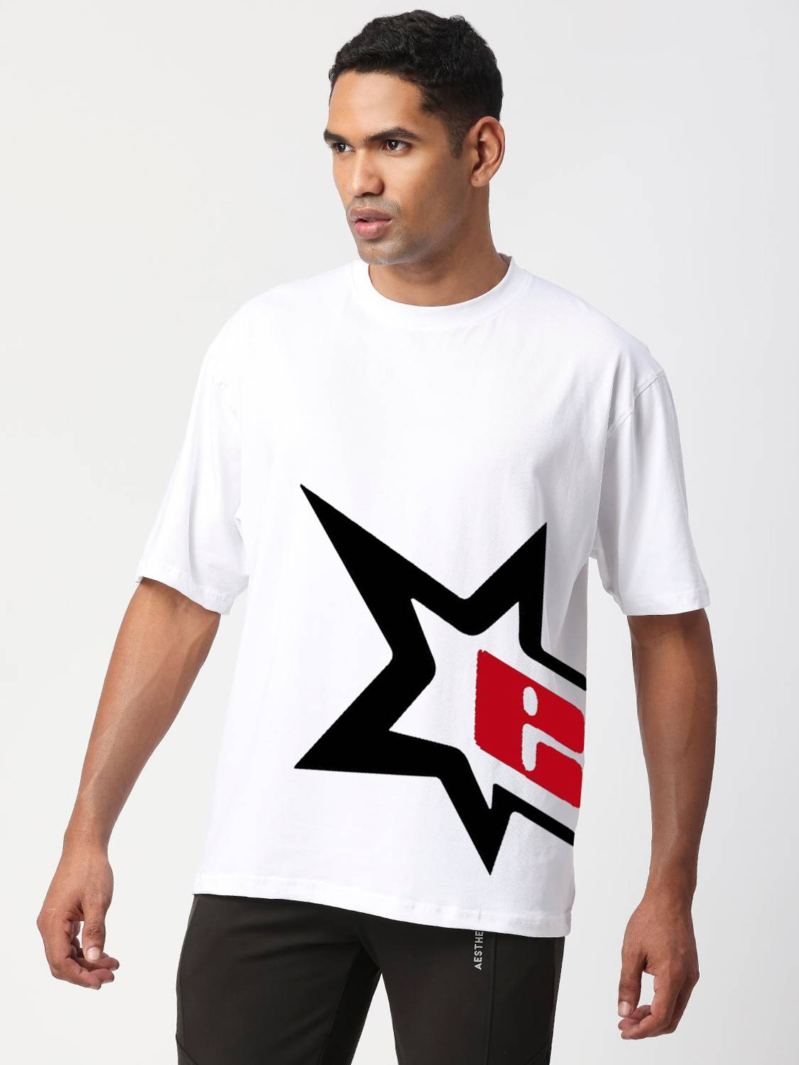 ALONE EAGLE Printed Men Round Neck White T-Shirt