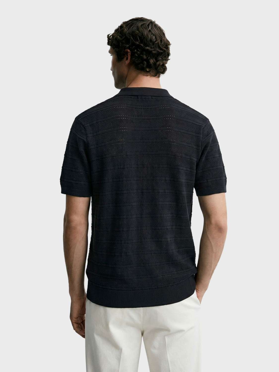 Image of The Indian Garage Co. Solid Men Polo Neck Black T-Shirt