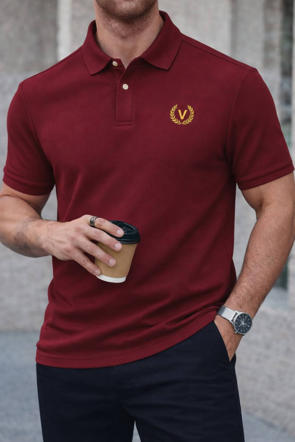 METRONAUT Men Maroon Round Neck T-Shirt - Image 2