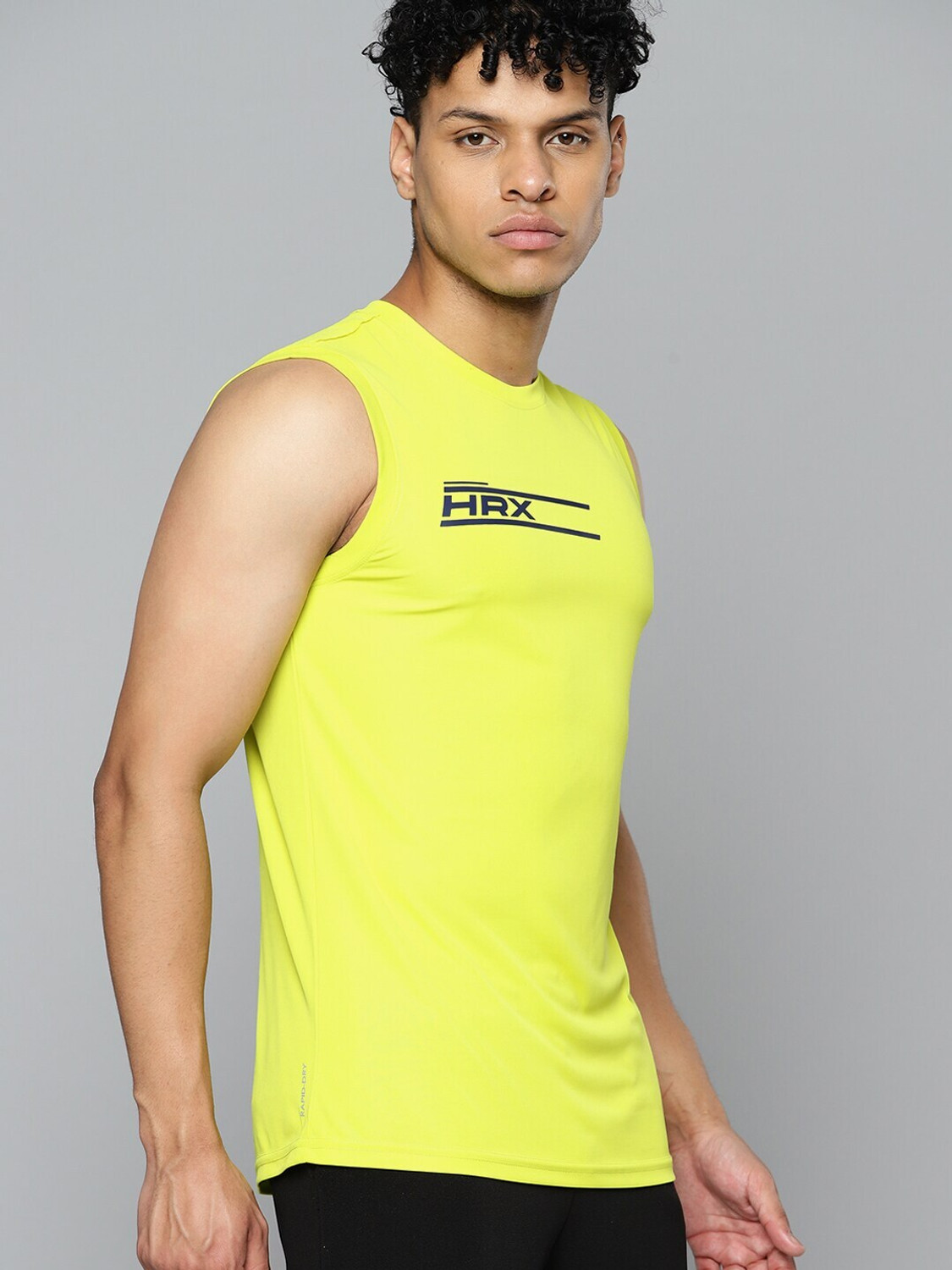 Image of HRX by Hrithik Roshan Printed Men Round Neck Light Green T-Shirt