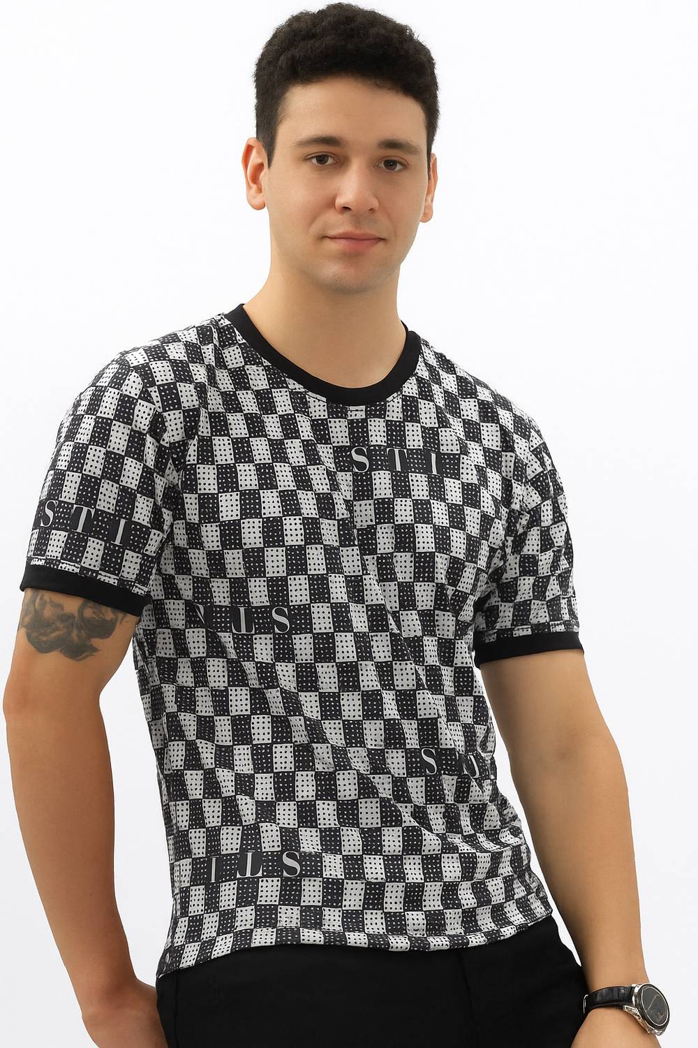 sti Men Printed Round Neck Polyester Multicolor T-Shirt