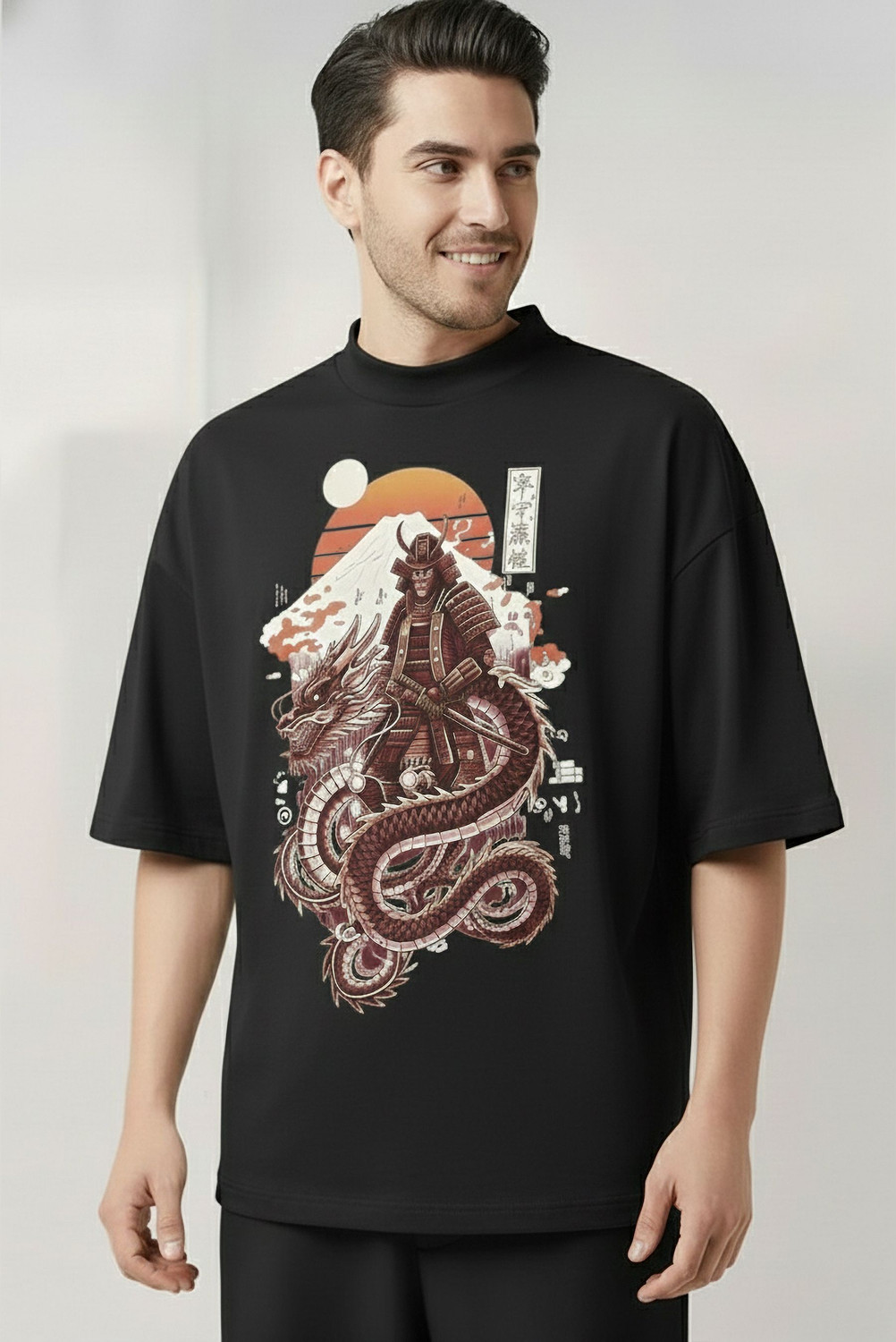 Image of TRIPR Printed Men Round Neck Black T-Shirt