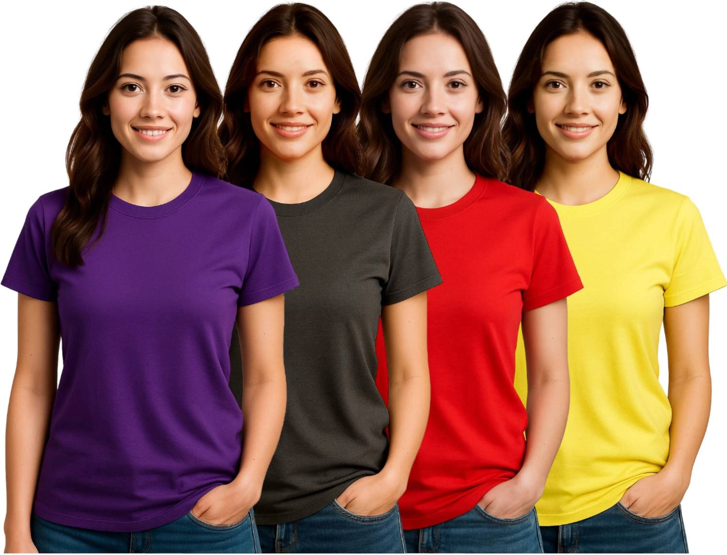 NOW OR NEVER Solid Women Round Neck Multicolor T-Shirt
