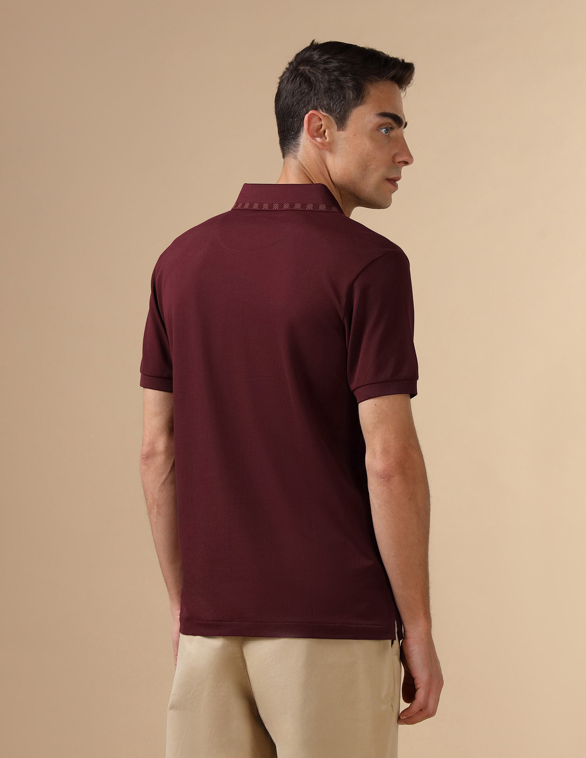 Image of U.S. POLO ASSN. Solid Men Polo Neck Red T-Shirt