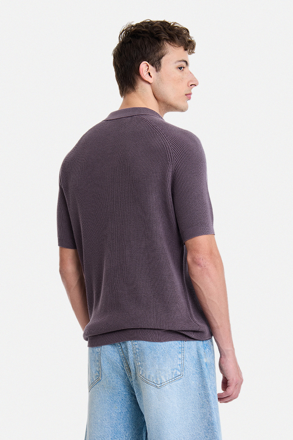 Image of Snitch Solid Men Polo Neck Purple T-Shirt